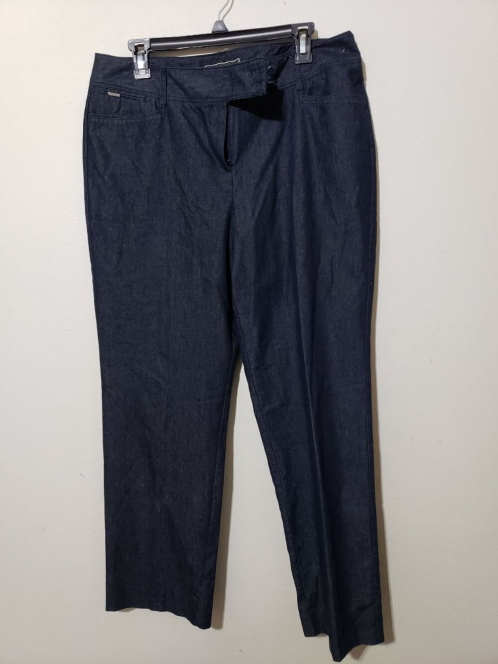 Cato women's navy denim, straight leg jeans, size 14